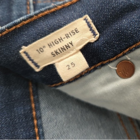 Madewell Jeans Size 25 10" High Rise Skinny Dark Wash Casual Stretch Comfort‎ - Picture 6 of 11